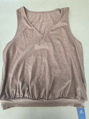 Cupshe Taupe Elastic-Hem V-Neck Sleeveless Tank
